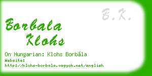 borbala klohs business card